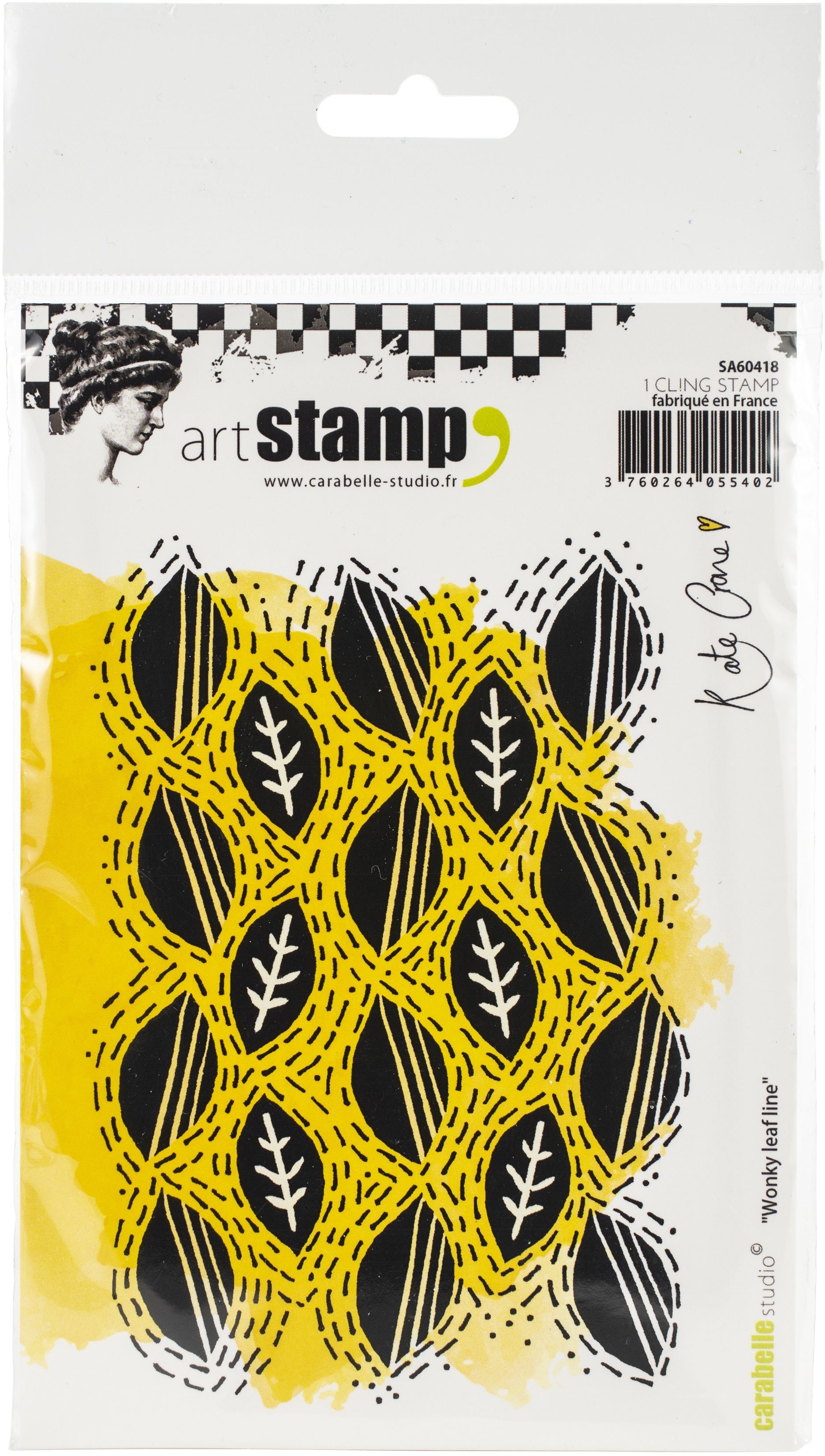 Carabelle Studio Cling Stamp A6 By Kate Crane - Wonky Leaf Line