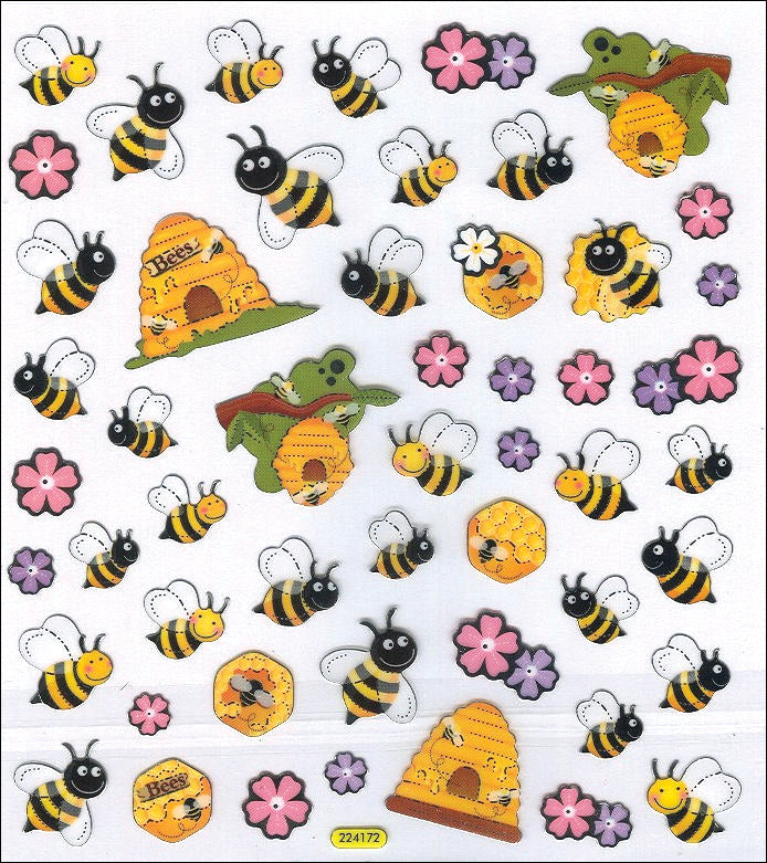 Tattoo King Sticker King Stickers - Spring Bees & Hives