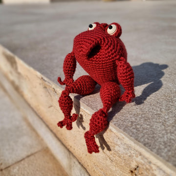 Frog amigurumi keychain bag charm with jacket crochet pattern P19