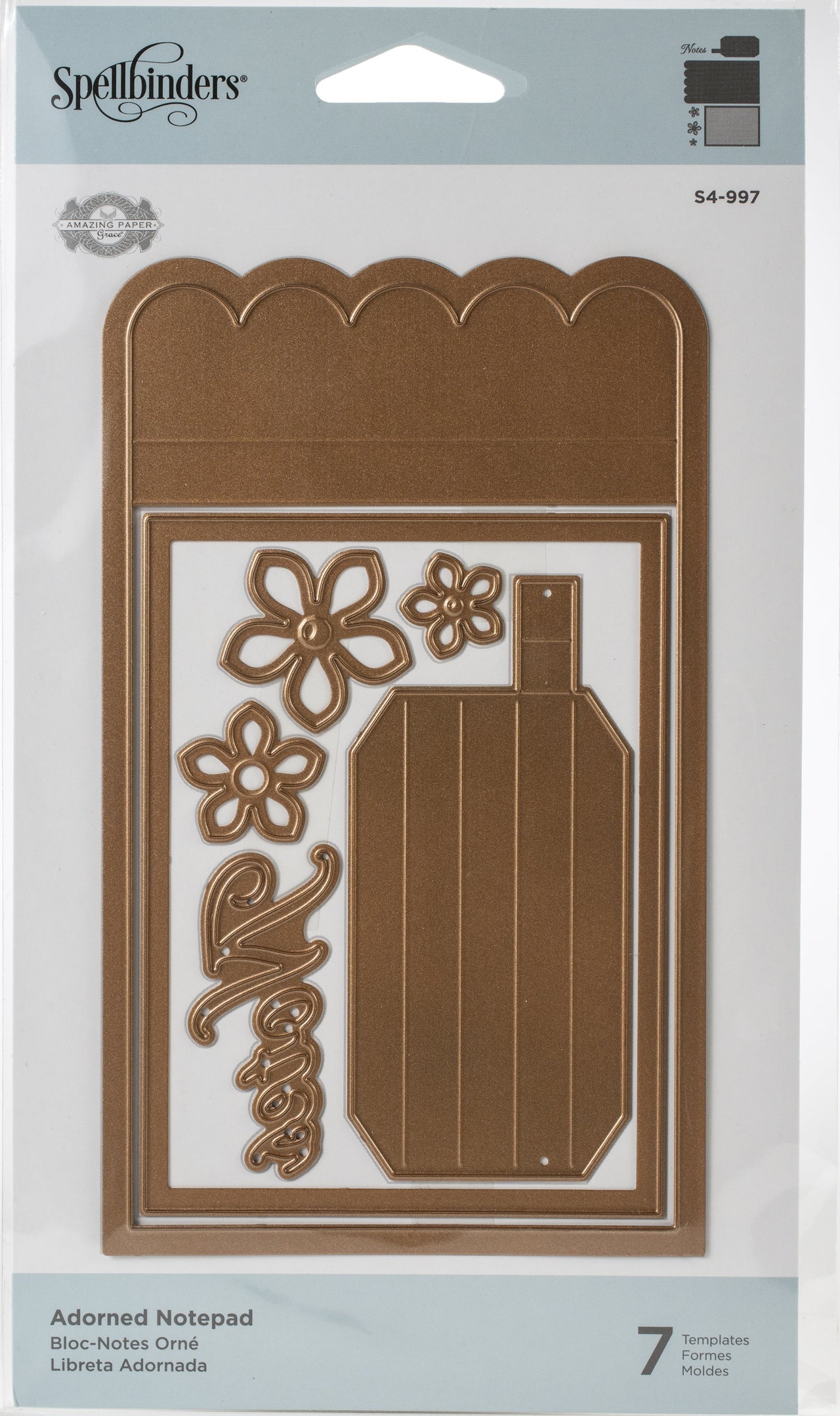 Spellbinders Amazing Paper Grace Shapeabilities Dies - Adorned Notepad