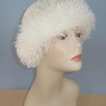 Faux Fur Trim Garter Stitch Beanie Hat