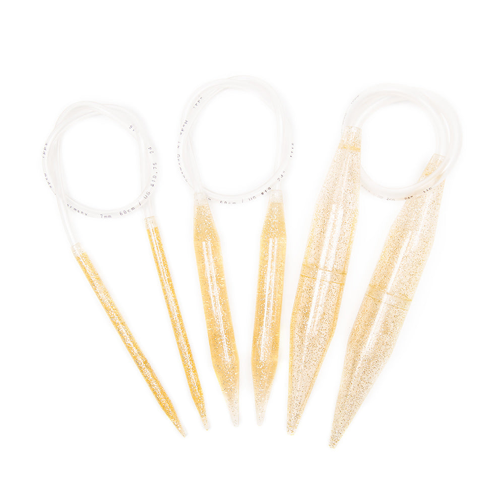 Addi Gold-Glitter Circular Needles 60cm