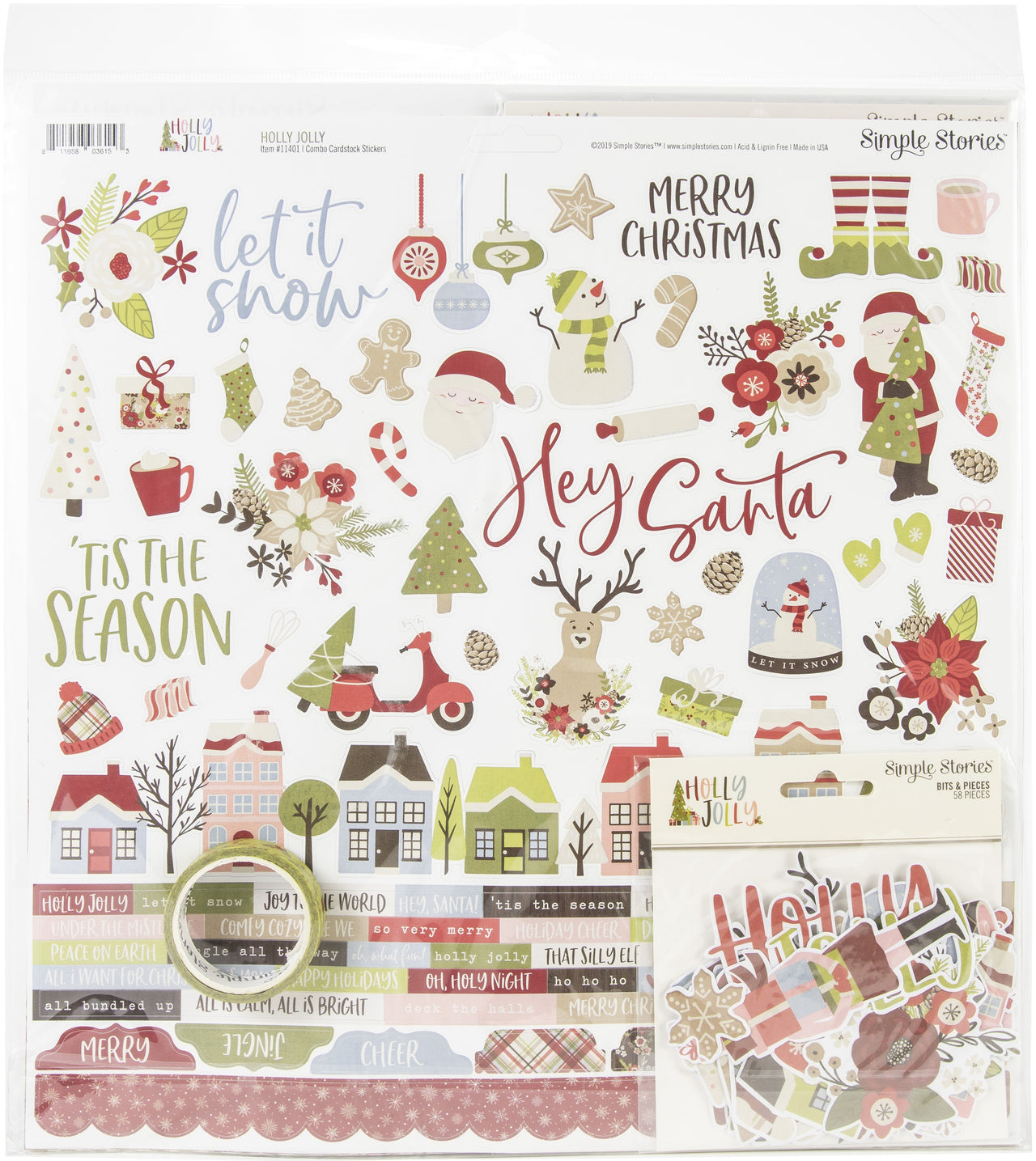 Simple Stories Collector's Essential Kit 12"X12" - Holly Jolly