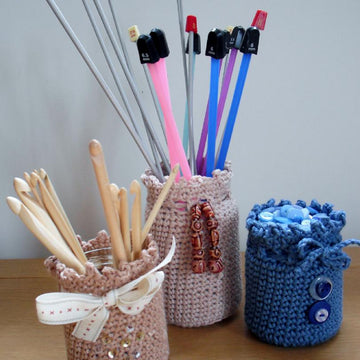 Simple crochet jar covers