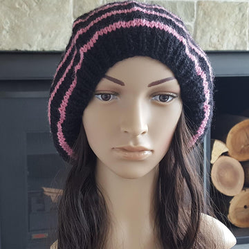 Milly - 12ply striped beret for kids, teens and women