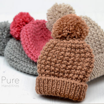 Zeke CHUNKY Simple Texture Bobble Hat
