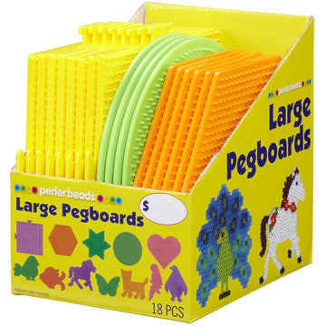 Perler Large Basic Shapes Pegboard Assortment 18 Pieces - Square/Circle/Hexagon