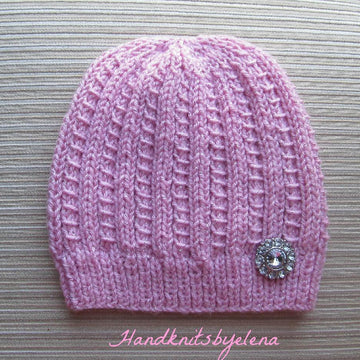 Hat in a Pretty Ribbing for a Lady