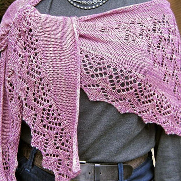 Barbara's Beaded and Lace Long Wingspan Shawlette