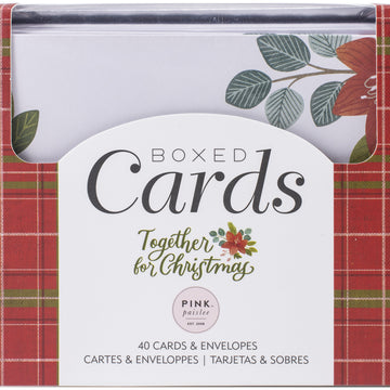 American Crafts Pink Paislee A2 Cards W/Envelopes (4.375"X5.75") 40/Box - Together For Christmas
