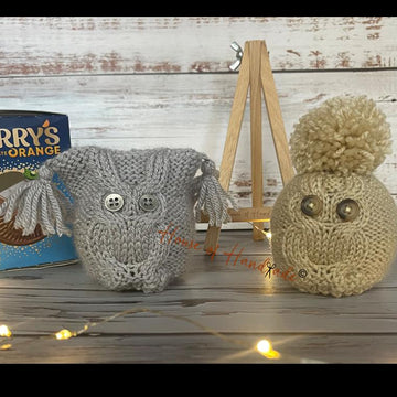 Owls x 2 Designs Chocolate Orange Cover Knitting Patterns