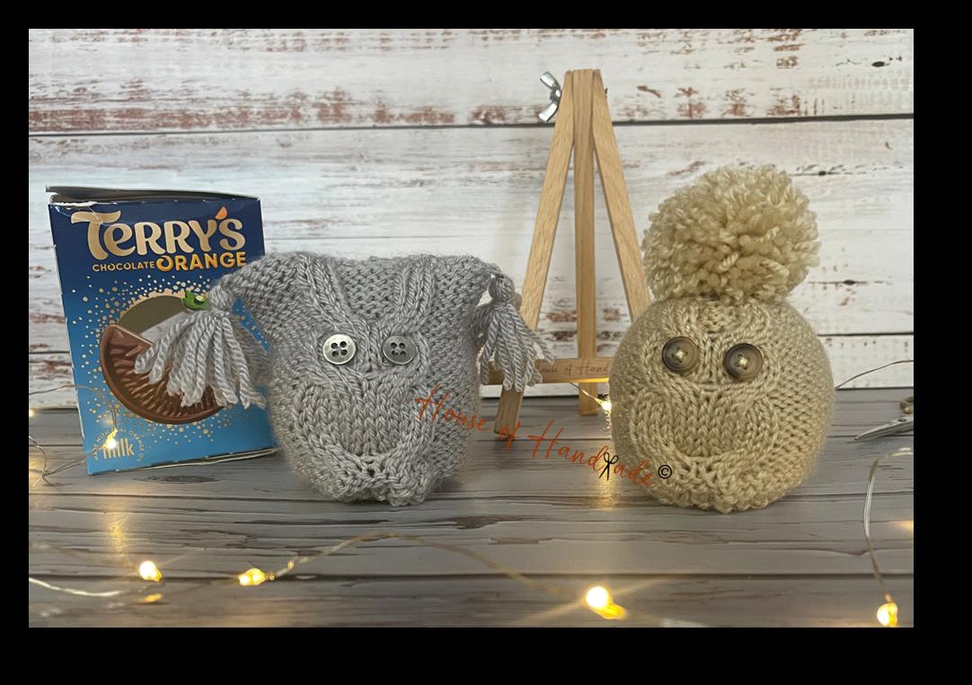 Owls x 2 Designs Chocolate Orange Cover Knitting Patterns