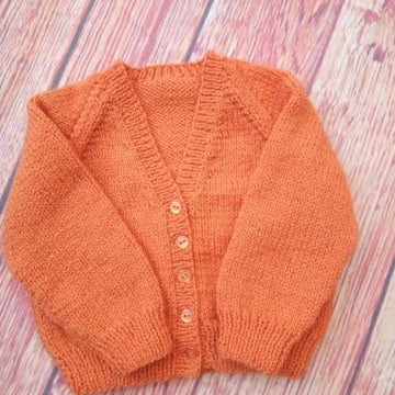 V neck cardigan for 1 year old with links to tutorials.