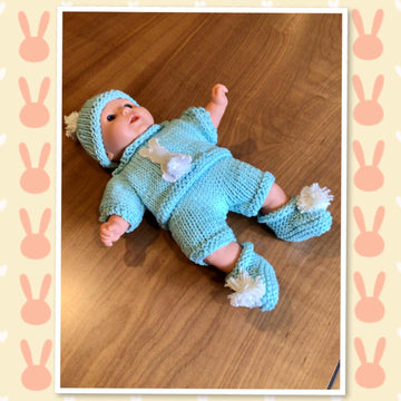 Rabbit motif doll outfit