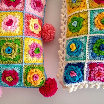 Granny Rose Pom Pom Pillows