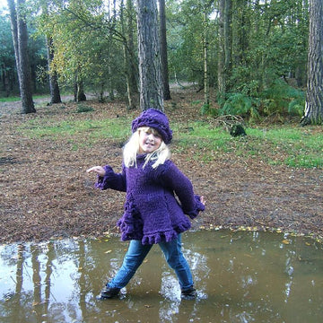 "Woodland Blueberry" Child Adult Sweater with Brimmed Hat