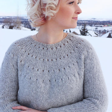Easy Eyelet Yoke Sweater