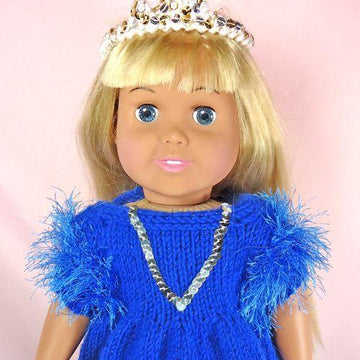 Winter Princess Dress, Knitting Patterns fit American Girl and other 18-Inch Dolls