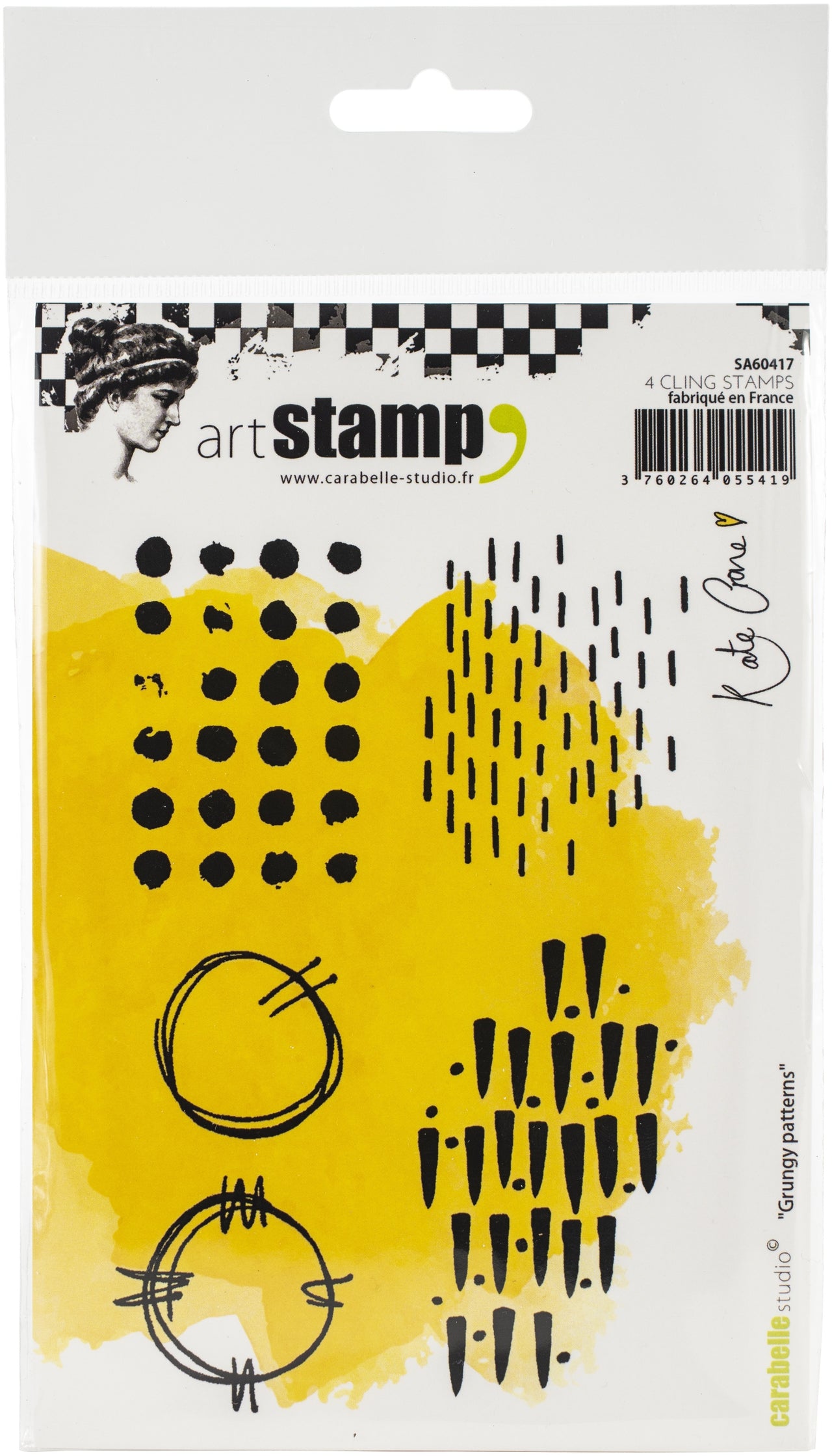 Carabelle Studio Cling Stamp A6 By Kate Crane - Grungy Patterns