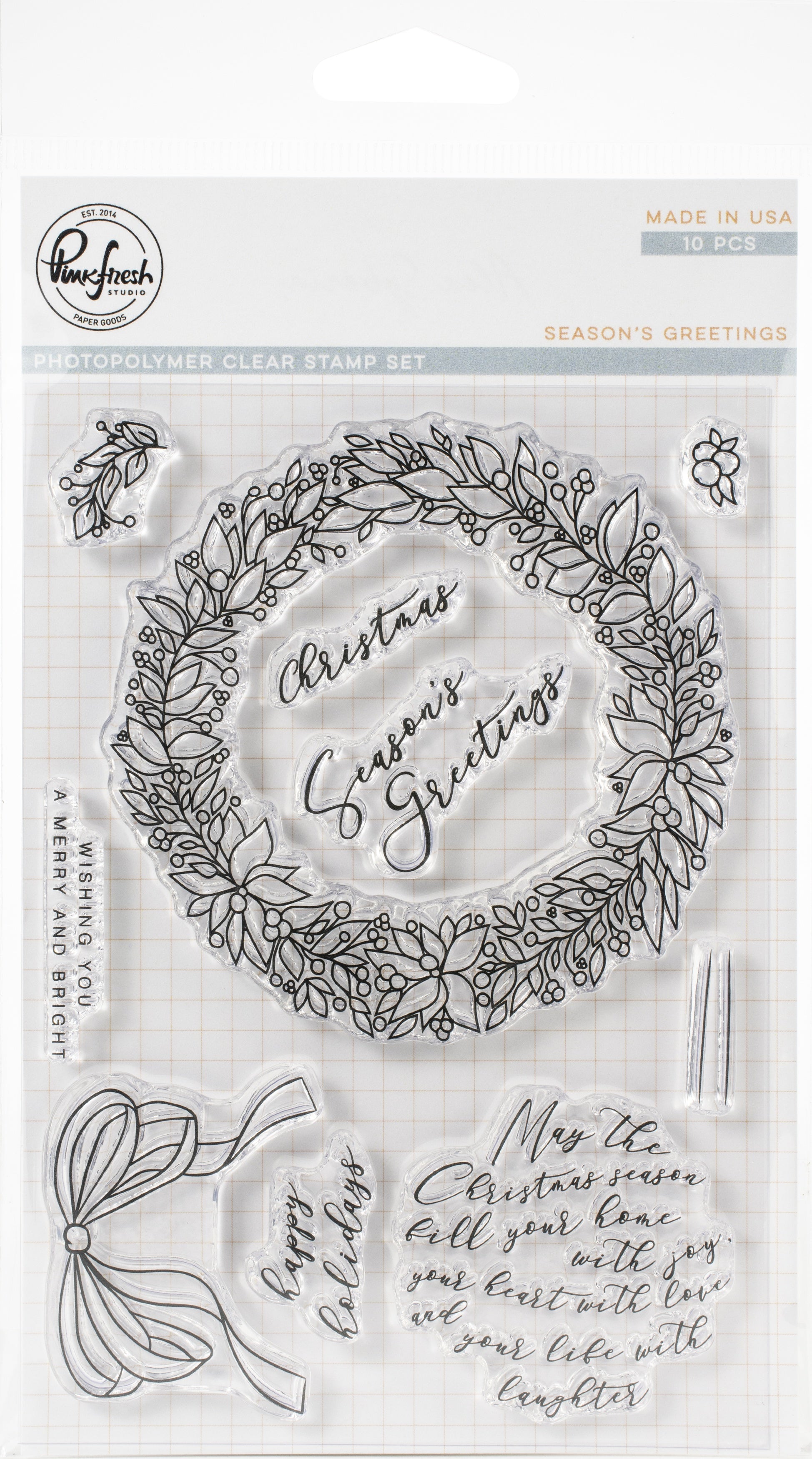 Pinkfresh Studio Clear Stamp Set 4"X6" - Season's Greetings