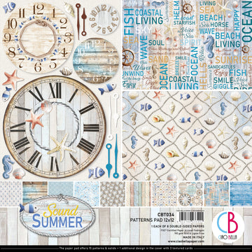 Ciao Bella Double-Sided Paper Pack 90lb 12"X12" 8/Pkg - Sound Of Summer, 8 Designs/1 Each