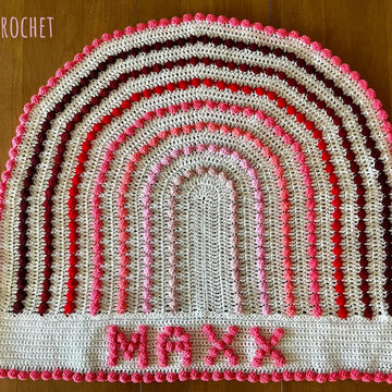 Rainbow Bobble Name Blanket