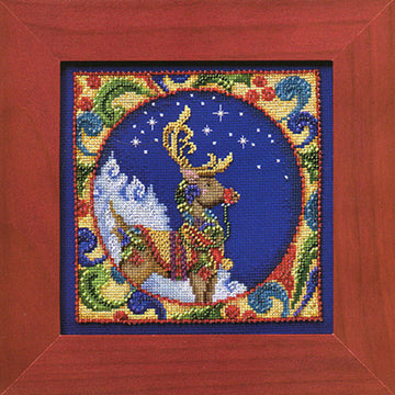 Mill Hill Reindeer Cross Stitch Kit - 12.5cm x 12.5cm