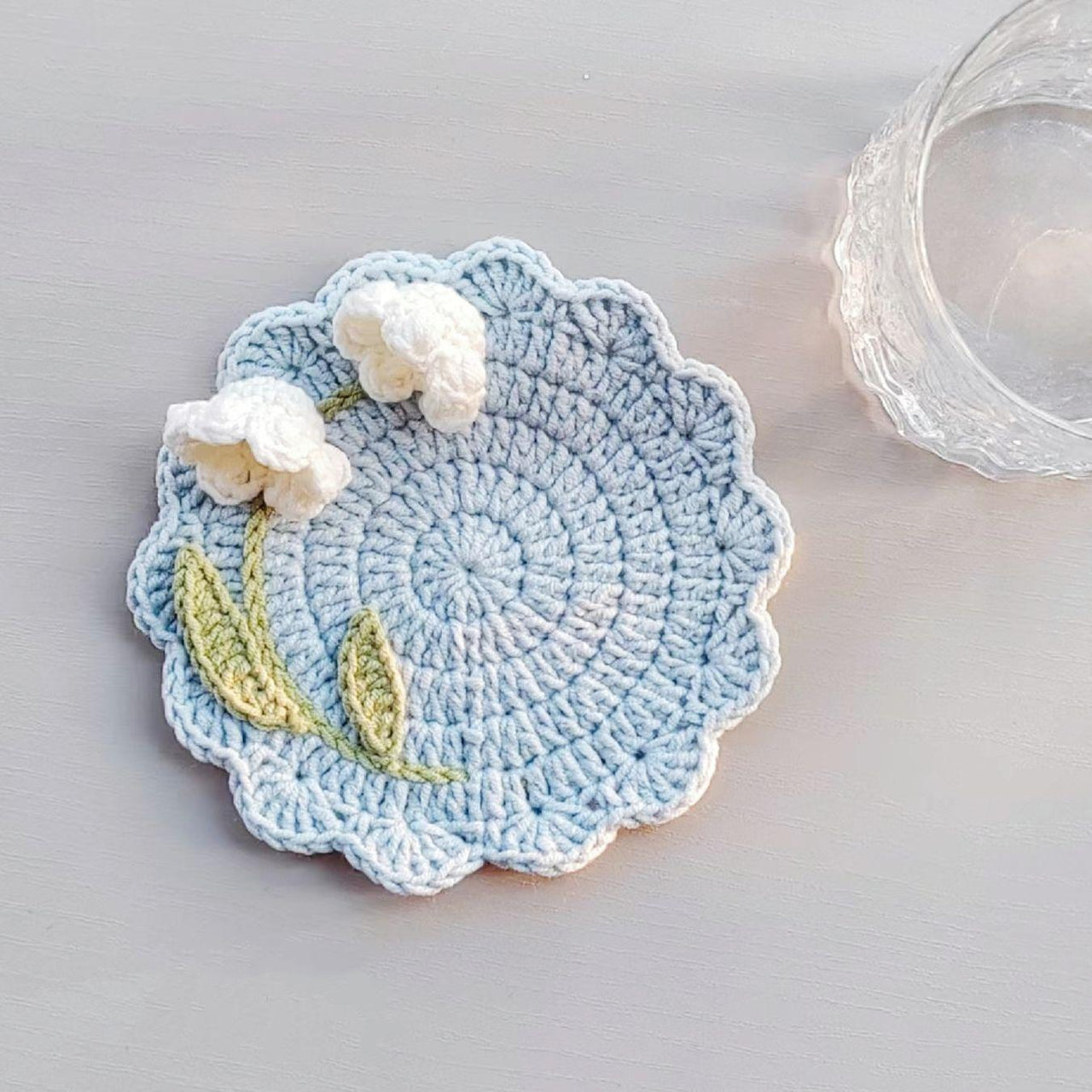 Lily of the Valley Coaster,Crochet Coaster,Free Crochet Coasters Pattern,Crochet Pattern Coasters