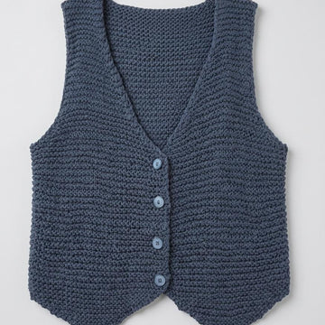 Beginner Friendly Garter Stitch Knitted Waistcoat