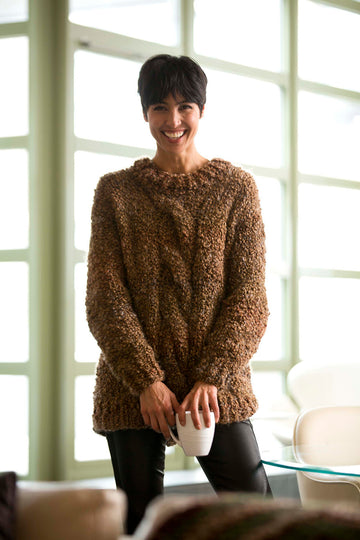 Cozy Textured Pullover in Lion Brand Homespun Thick & Quick - L32012