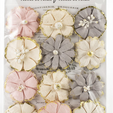 Prima Marketing Mulberry Paper Flowers - Blessed/Spring Farmhouse, 12/Pkg