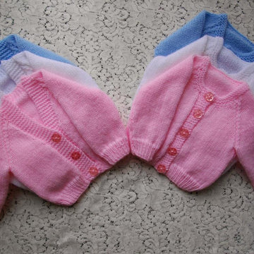 Micro Preemie- 3 month Classic round and V neck cardigan