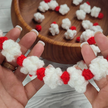 Crochet Christmas Berry & Popcorn Garland