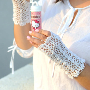 Evita crochet lace fingerless gloves