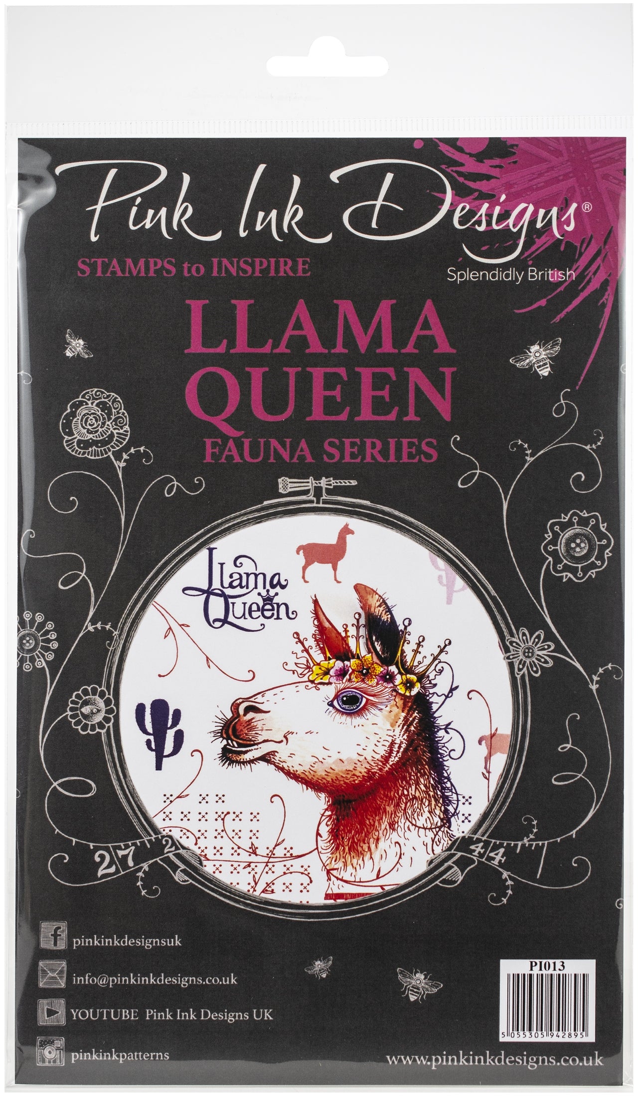Creative Expressions Pink Ink Designs A5 Clear Stamp Set - Llama Queen