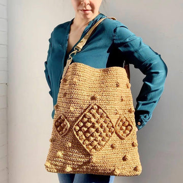 Crochet Raffia Hobo Bag Pattern: Bubble Stitch Tote