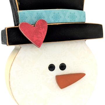 Foundations Decor Interchangeable "O" Wood Shape - January - Snowman, 4"X5"