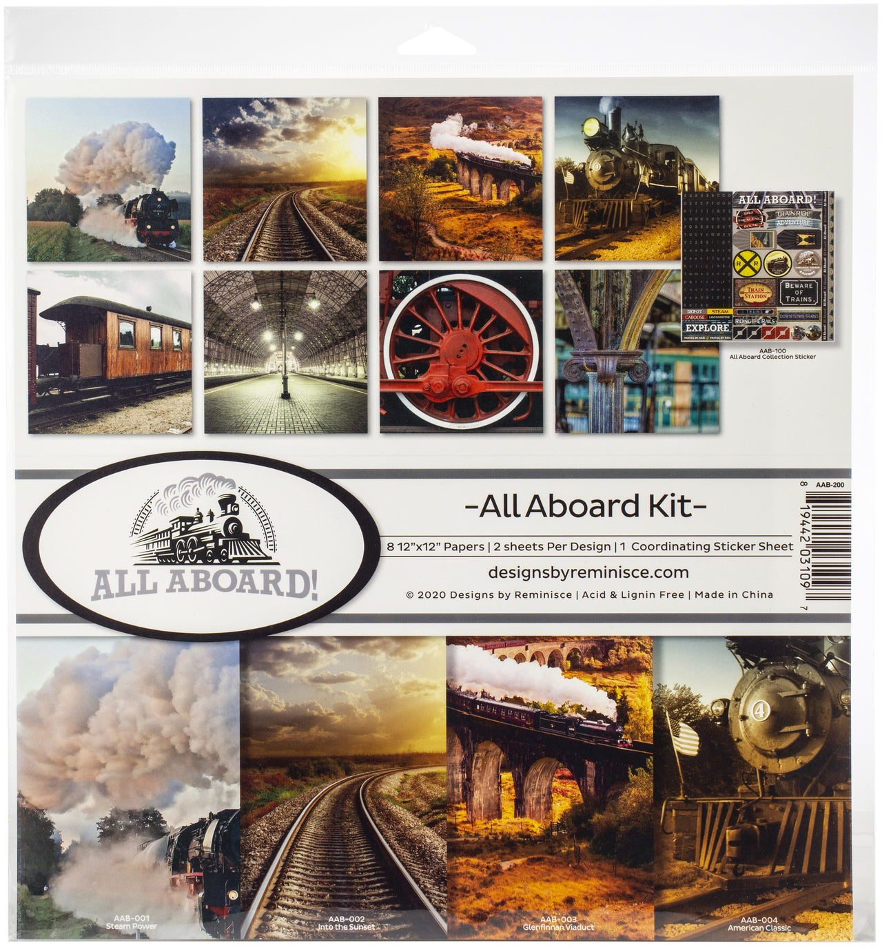 Reminisce Collection Kit 12"X12" - All Aboard