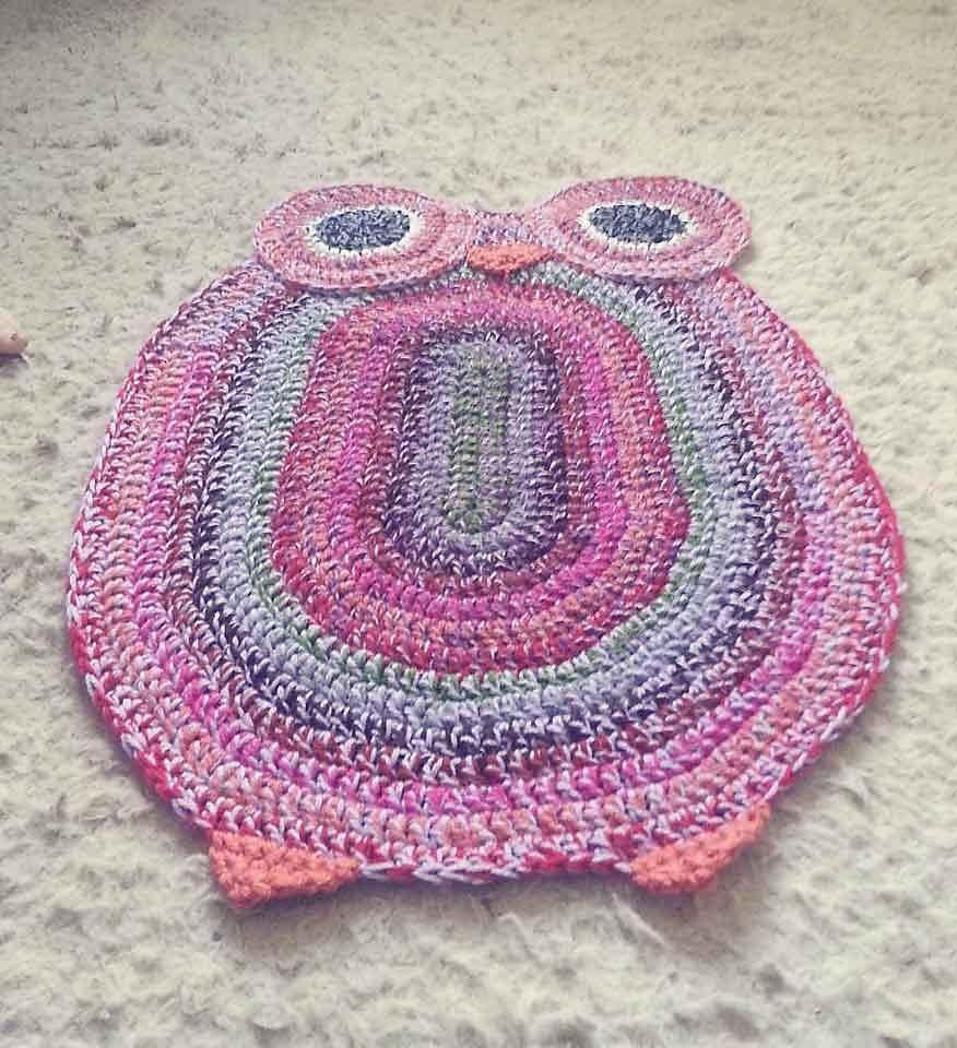Crocheted Owl Rug (Small)