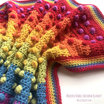 Modern Bobble Rainbow Blanket
