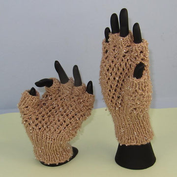 Beaded Easy Lace Short Finger Gloves