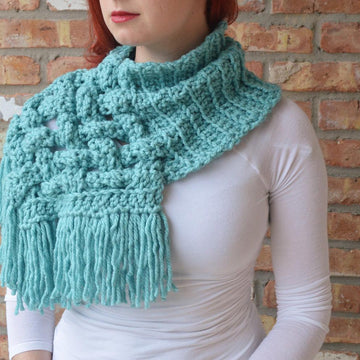Crochet Woven Cowl Scarf