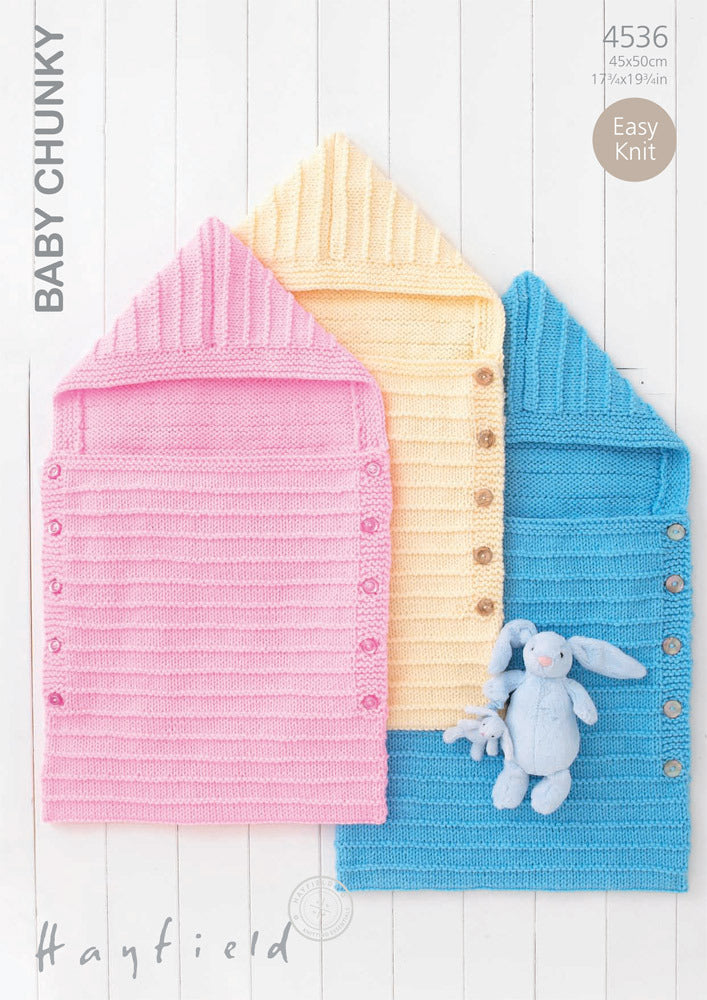 Baby Sleeping Bags in Hayfield Baby Chunky - 4536 - Downloadable PDF