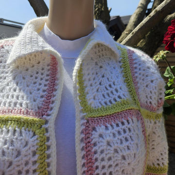 Maxi coat with granny squares