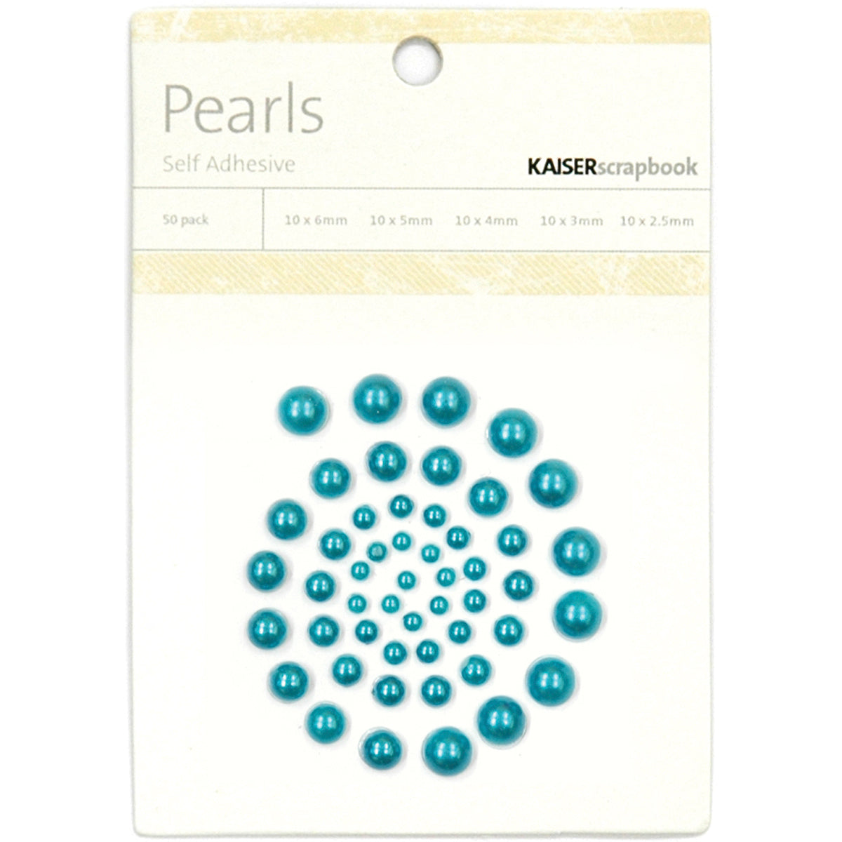 Kaisercraft Adhesive Pearls 50/Pkg - Teal