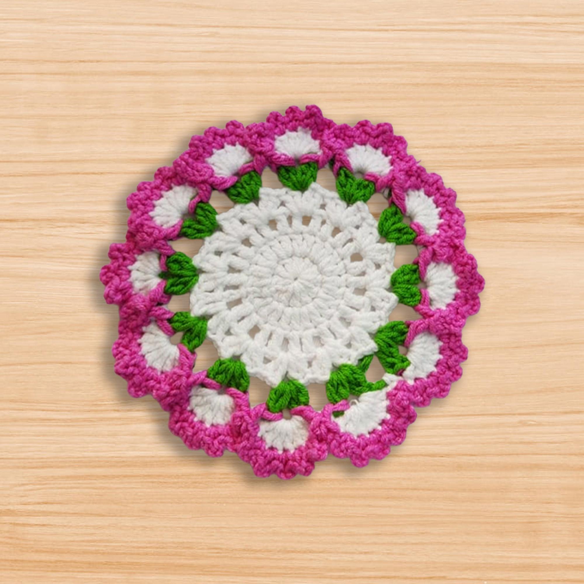 Crochet Round Coaster Pattern PDF + Video Tutorial