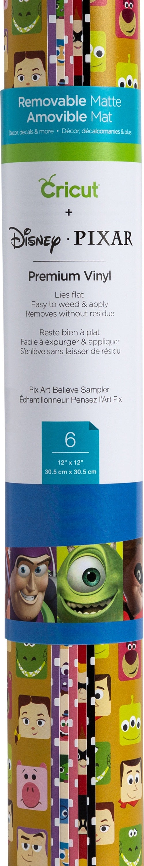 Cricut Patterned Premium Vinyl Sampler 12"X12" 6/Pkg - Pix Art -Believe -Removable