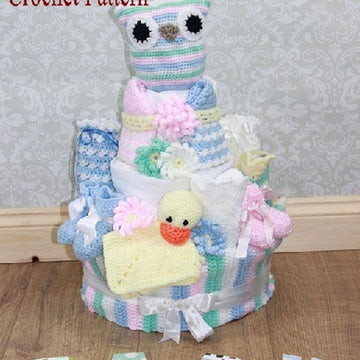Crochet Pattern nappy cake UK & USA Terms #222