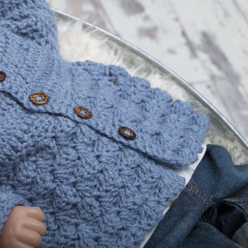 Round neck newborn cardigan 002