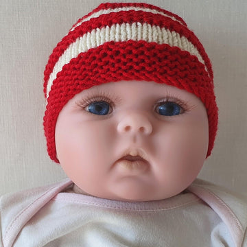 Scotty - Babies 8ply striped ridged beanie